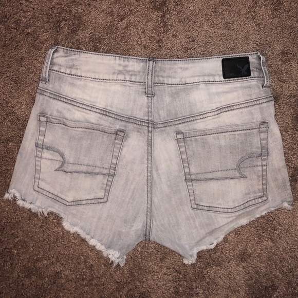 AE HIGH-WAISTED GREY DENIM SHORTS - Picture 2 of 5